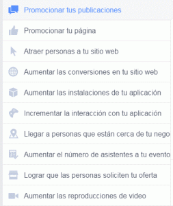 Tipos de Camapañas Facebook Campañas de anuncios en Facebook