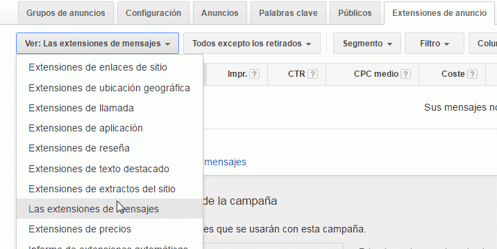 crear extension de mensaje