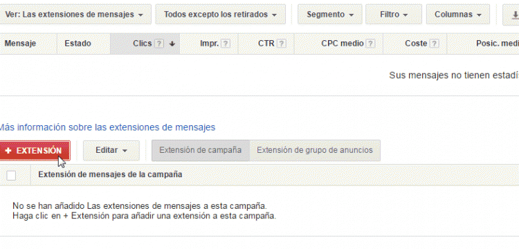 Crear nueva extensión anuncio